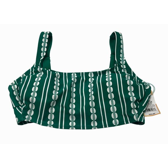 Kona Sol - Women's Global Print Longline Bikini Top - Green - Small - Picture 7 of 11